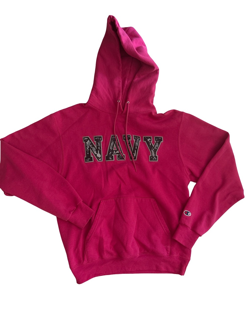 Champion Women's Navy Pullover Hoodie in Fuchsia Pink